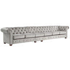 Canapé Chesterfield extensible gris clair
