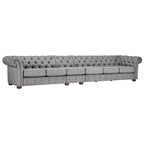 Canapé Chesterfield extensible gris clair