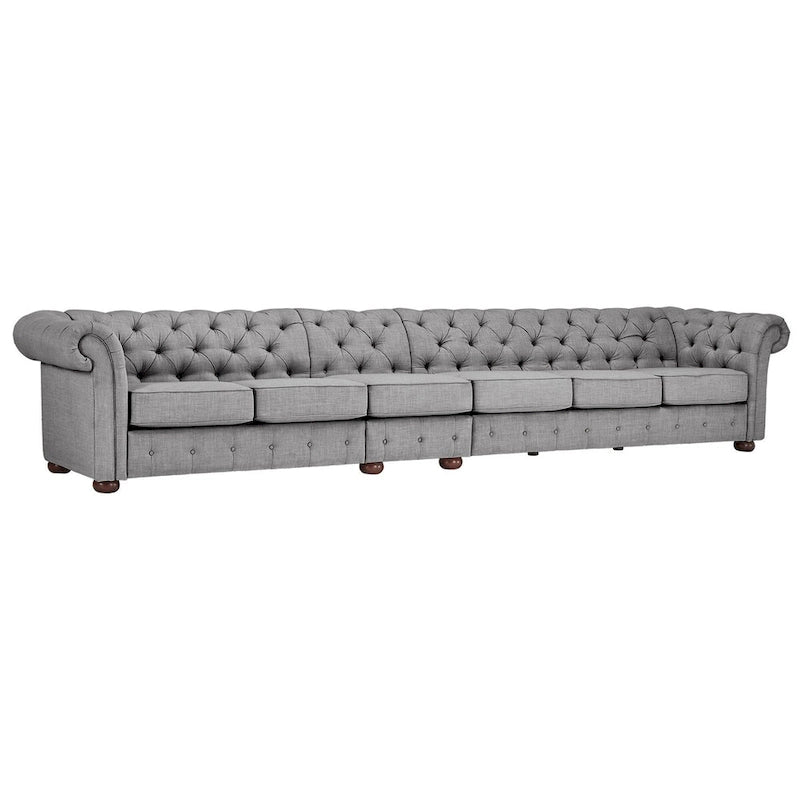 Canapé Chesterfield extensible gris clair