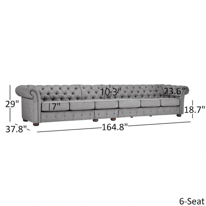 Canapé Chesterfield extensible gris clair