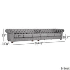 Canapé Chesterfield extensible gris clair