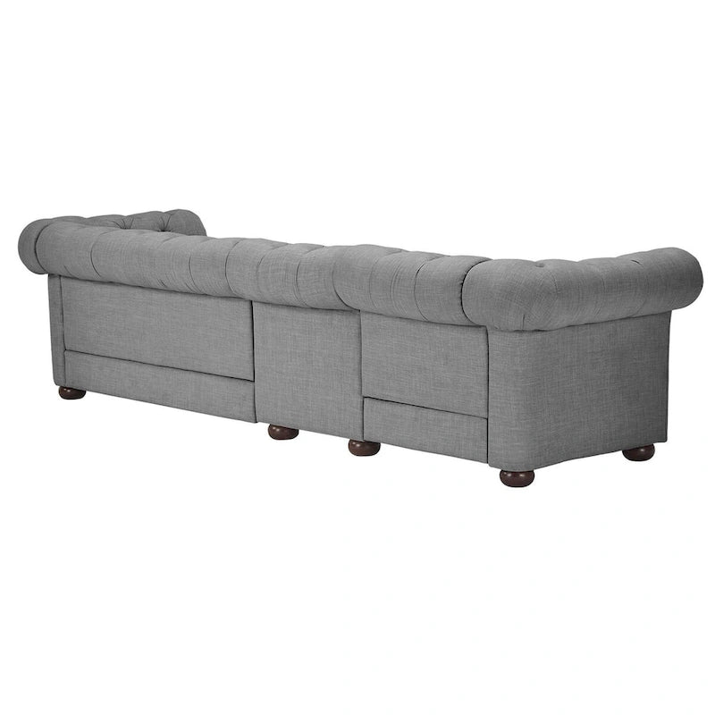 Canapé Chesterfield extensible gris clair