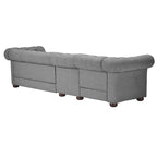Canapé Chesterfield extensible gris clair