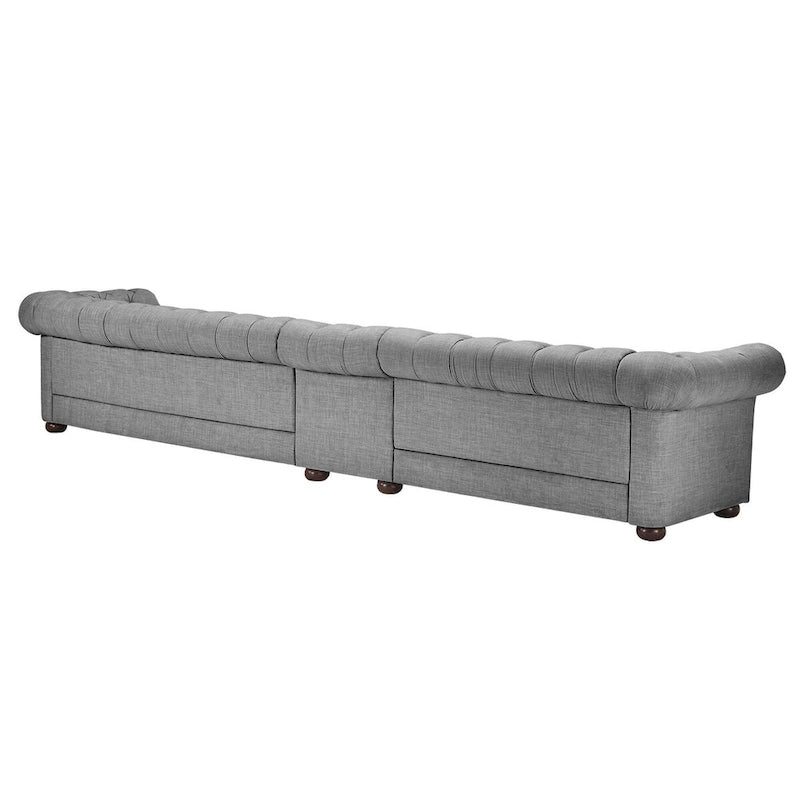 Canapé Chesterfield extensible gris clair