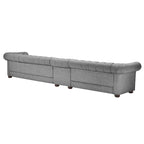 Canapé Chesterfield extensible gris clair