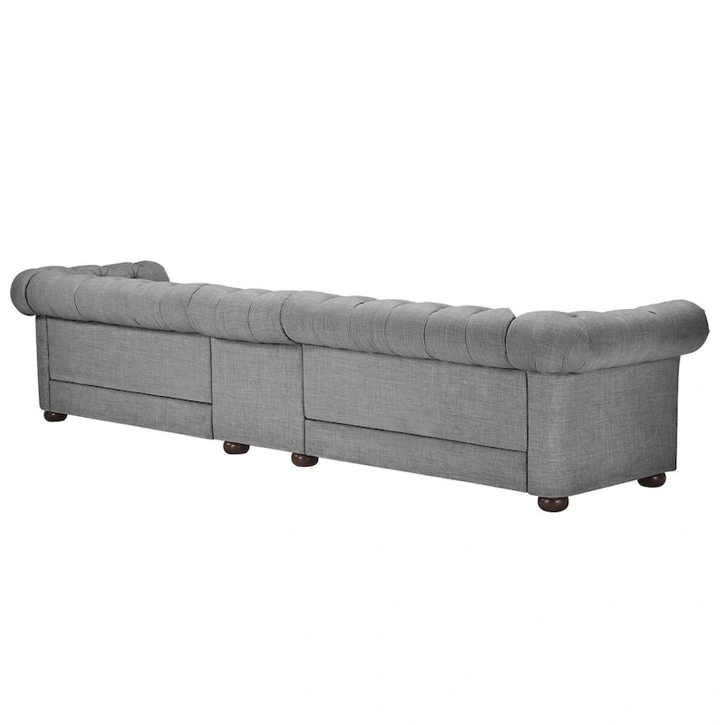 Canapé Chesterfield extensible gris clair