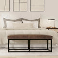 Banc ottoman contemporain en similicuir de 44 pouces