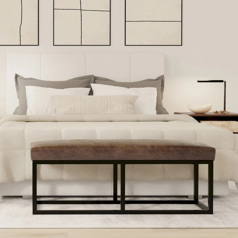 WYNDENHALL Kerwood 44 inch Wide Contemporary Rectangle Ottoman Bench - 14.6 D x 44 W x 18.5 H