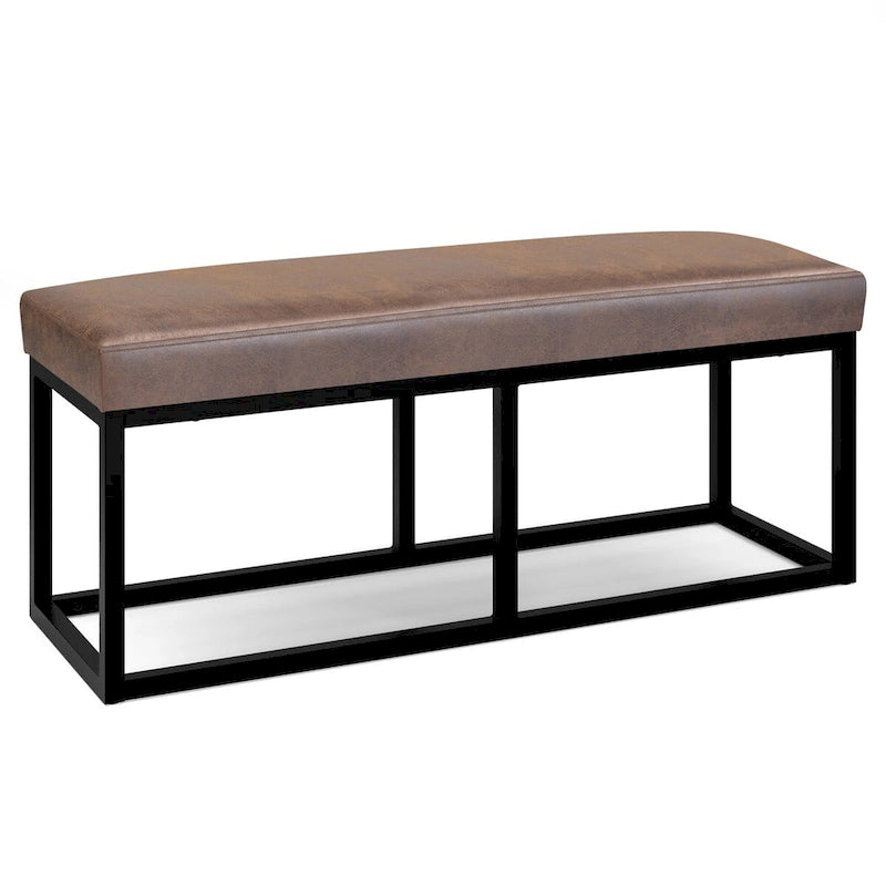 Banc ottoman contemporain en similicuir de 44 pouces