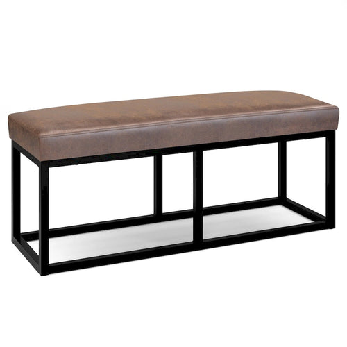 Banc ottoman contemporain en similicuir de 44 pouces