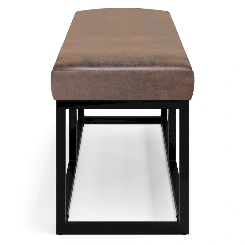Banc ottoman contemporain en similicuir de 44 pouces