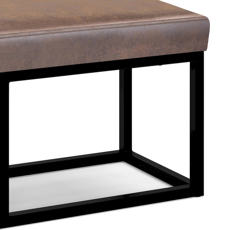 Banc ottoman contemporain en similicuir de 44 pouces