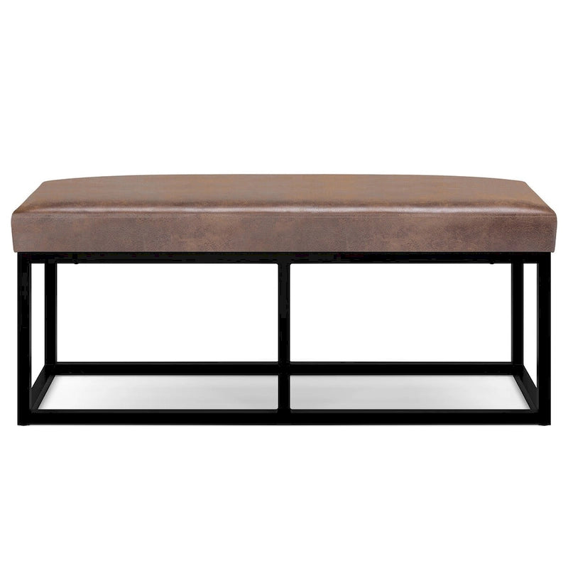Banc ottoman contemporain en similicuir de 44 pouces