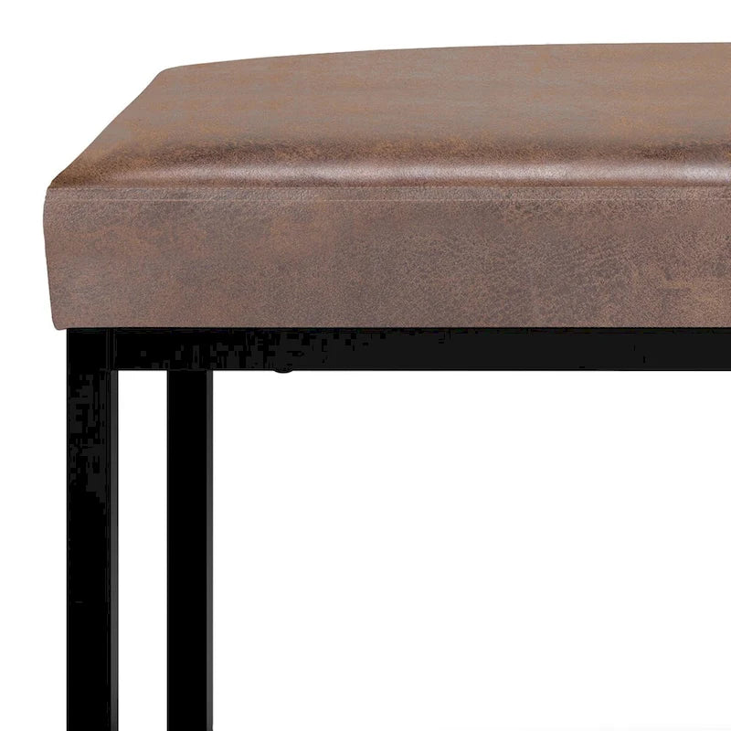 Banc ottoman contemporain en similicuir de 44 pouces
