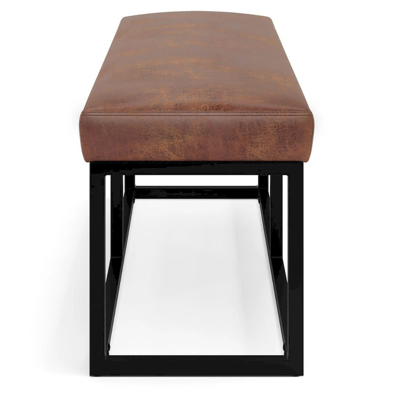 Banc ottoman contemporain en similicuir de 44 pouces