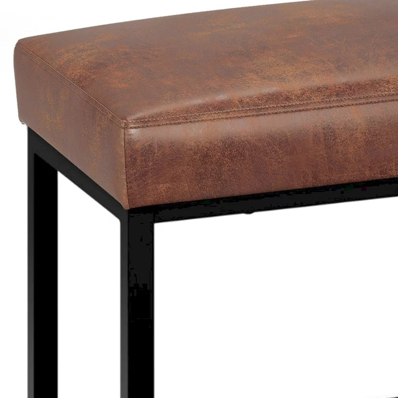 Banc ottoman contemporain en similicuir de 44 pouces