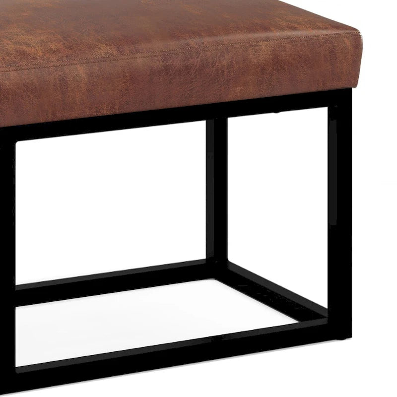 Banc ottoman contemporain en similicuir de 44 pouces