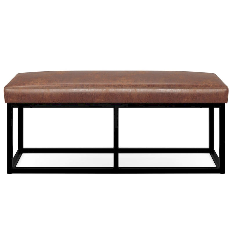 Banc ottoman contemporain en similicuir de 44 pouces
