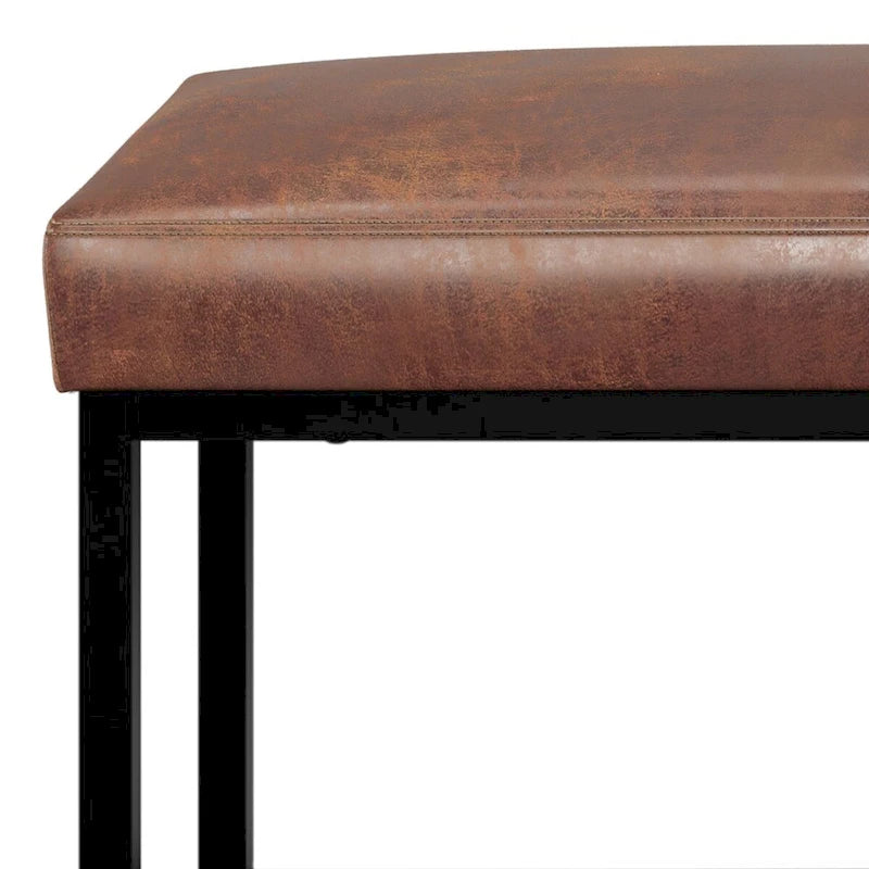 Banc ottoman contemporain en similicuir de 44 pouces