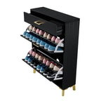 Meuble à chaussures pour entrée, organiseur autoportant avec 2 tiroirs basculants, rangement à chaussures caché pour couloir/penderie