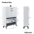 Meuble à chaussures pour entrée, organiseur autoportant avec 2 tiroirs basculants, rangement à chaussures caché pour couloir/penderie