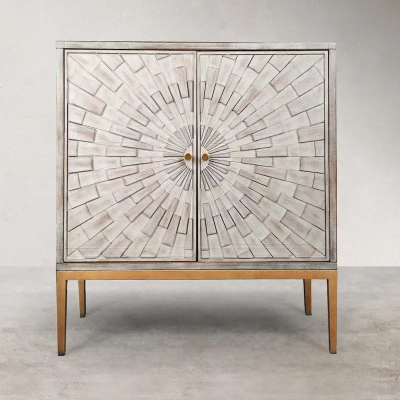 Meuble d'appoint deux portes style Mid-Century Modern, 29,5 pouces