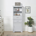Armoire de rangement haute avec étagère ouverte et tablettes réglables