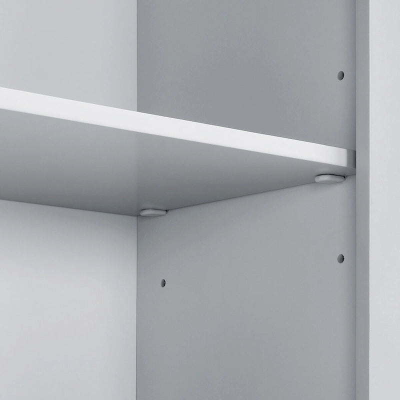 Armoire de rangement haute avec étagère ouverte et tablettes réglables