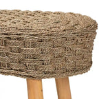 Banc de style bohème moderne décoré d'algues naturelles et de bois d'acacia