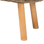 Banc de style bohème moderne décoré d'algues naturelles et de bois d'acacia
