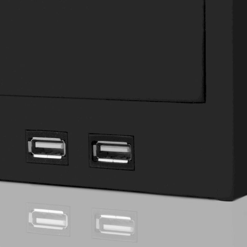 Organisateur de bureau noir à 8 compartiments avec chargement USB