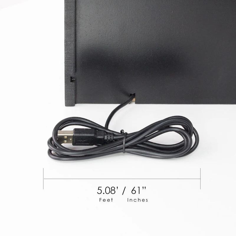 Organisateur de bureau noir à 8 compartiments avec chargement USB