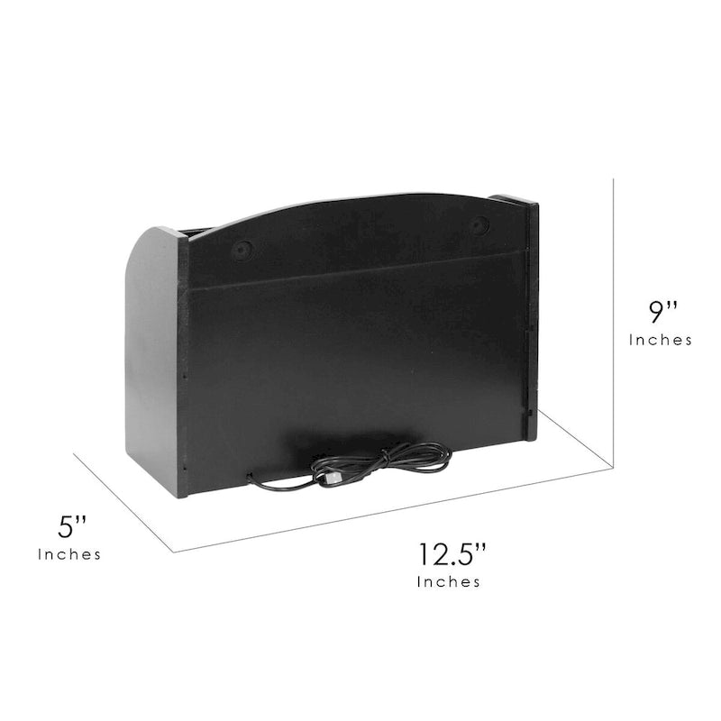 Organisateur de bureau noir à 8 compartiments avec chargement USB