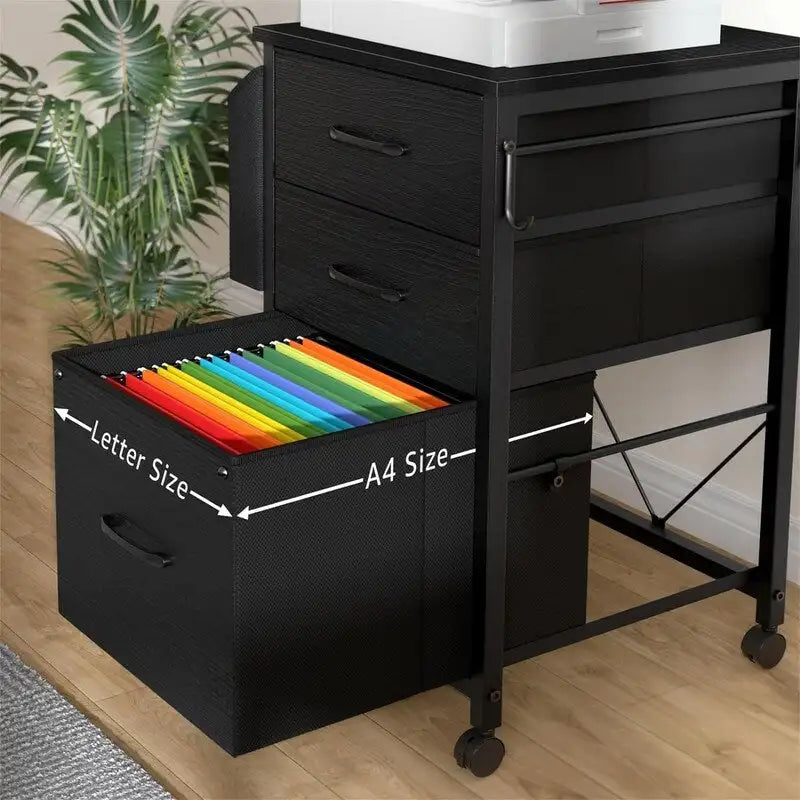 Caisson de rangement mobile à 3 tiroirs avec pochette latérale