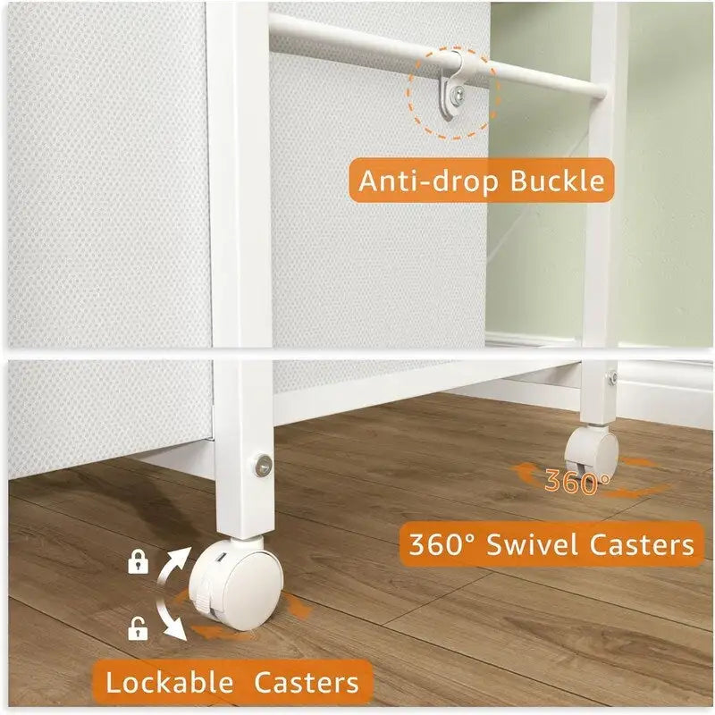 Caisson de rangement mobile à 3 tiroirs avec pochette latérale