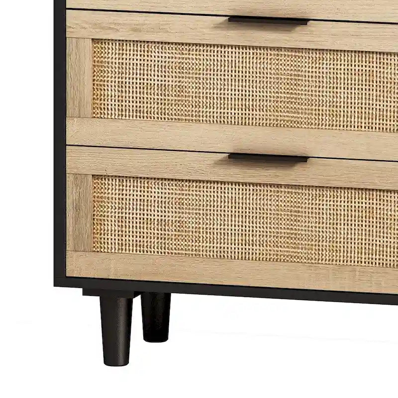 Commode en rotin à six tiroirs de 51,18 pouces