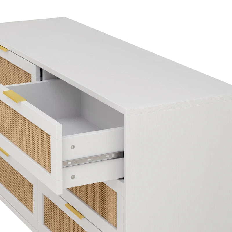 Commode en rotin à six tiroirs de 51,18 pouces