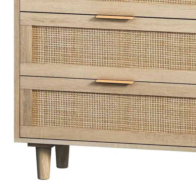 Commode en rotin à six tiroirs de 51,18 pouces