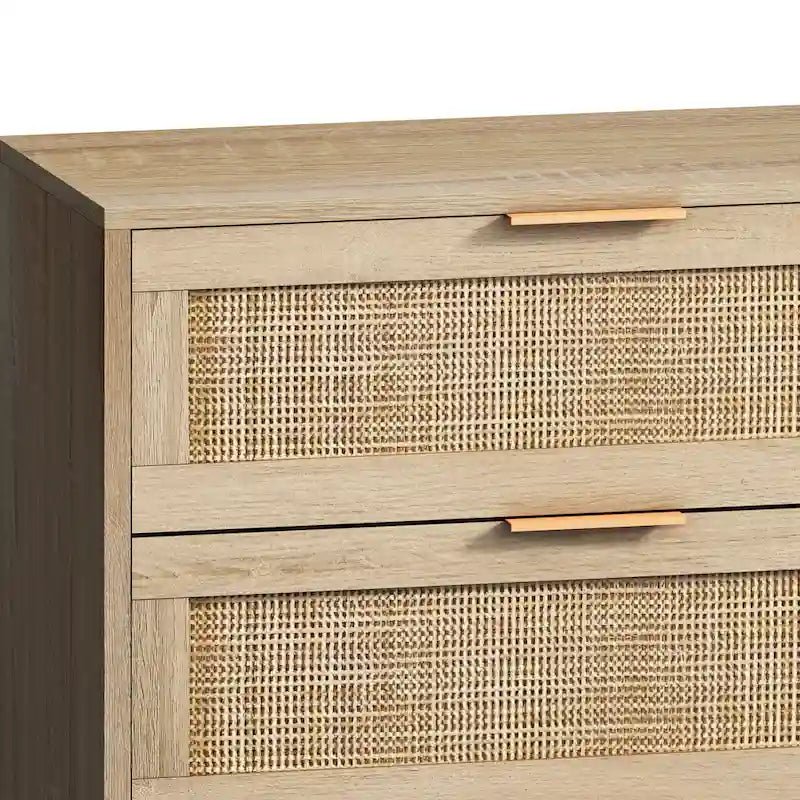 Commode en rotin à six tiroirs de 51,18 pouces