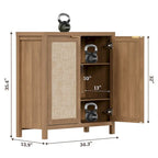 Buffet en rotin avec 2 portes, lot de 2