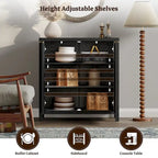 Buffet en rotin avec 2 portes, lot de 2