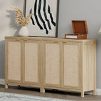 Buffet en rotin avec 2 portes, lot de 2