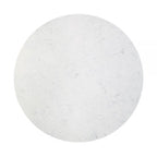 54 Inch Dining Table, Round Faux Marble Top, Black Pedestal Base