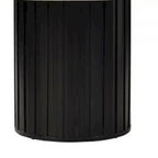 54 Inch Dining Table, Round Faux Marble Top, Black Pedestal Base