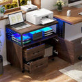 Meuble de rangement avec deux tiroirs et éclairage LED RVB