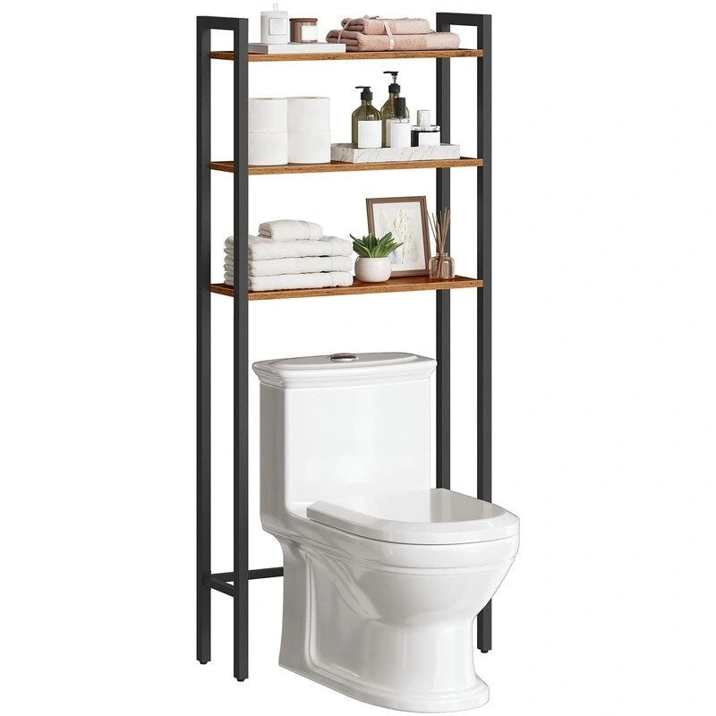Étagère de rangement à 3 niveaux pour au-dessus des toilettes