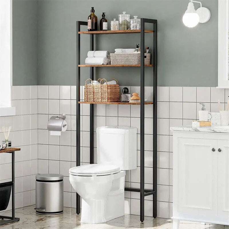 Étagère de rangement à 3 niveaux pour au-dessus des toilettes