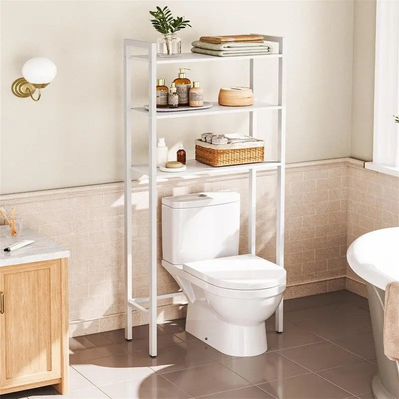 Étagère de rangement à 3 niveaux pour au-dessus des toilettes