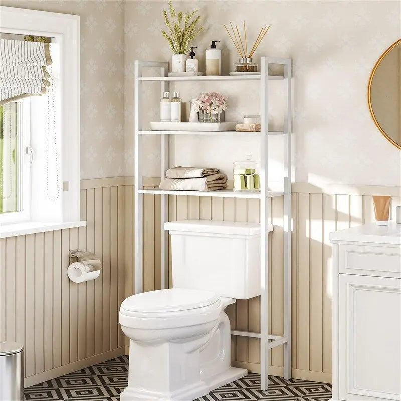 Étagère de rangement à 3 niveaux pour au-dessus des toilettes
