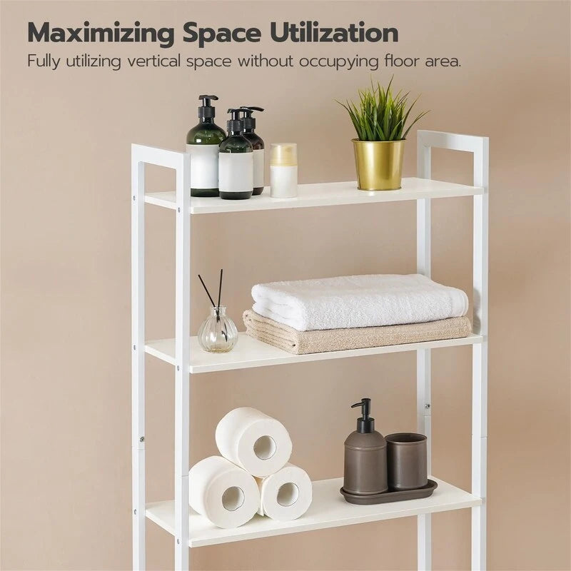 Étagère de rangement à 3 niveaux pour au-dessus des toilettes